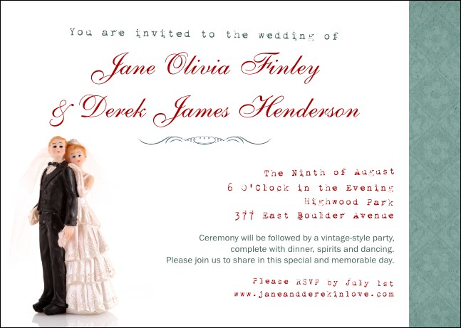 Vintage Bride and Groom Postcard Product Front