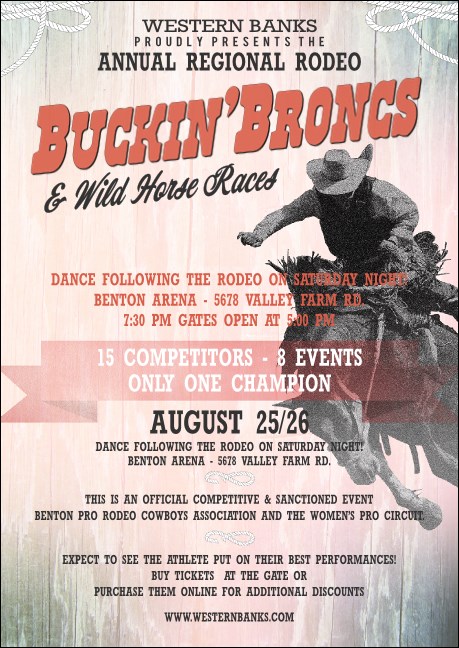 Bucking Bronco Rodeo Postcard Product Front