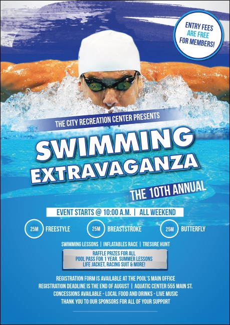 Swimming Postcard Product Front