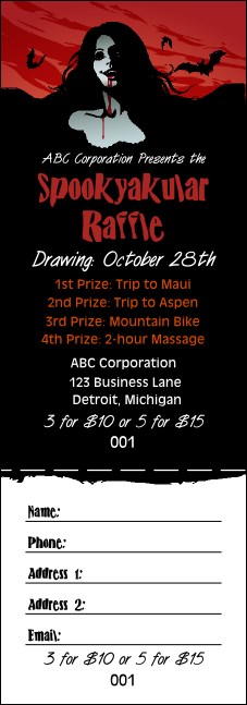 Sexy Vampire Raffle Ticket Product Front