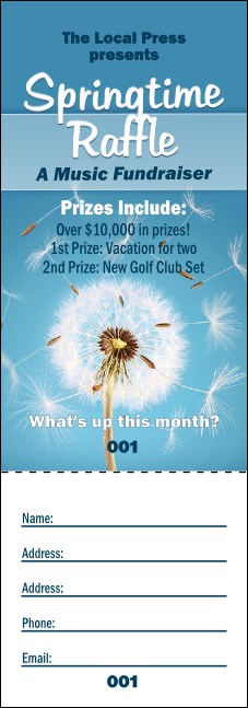 Dandelion Raffle Ticket Product Front