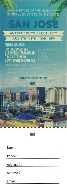 San Jose Raffle Ticket Product Front