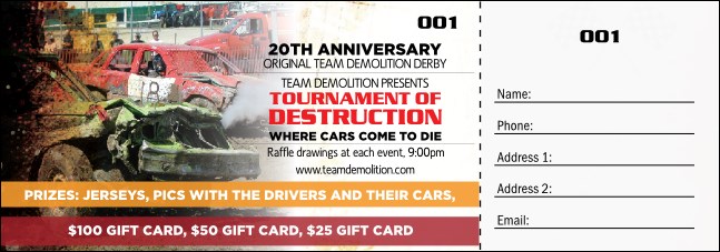 Crash Zone Raffle Ticket Product Front