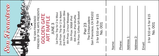 San Francisco Raffle Ticket Product Front