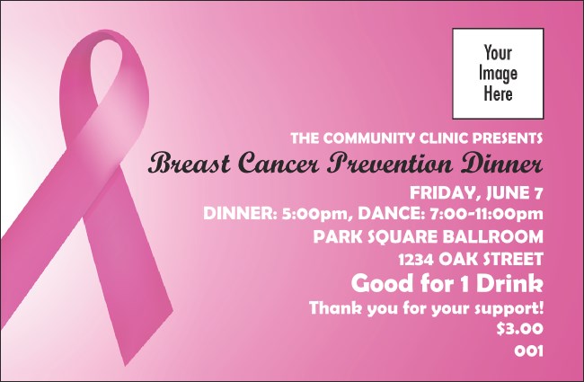 Pink Ribbon Drink Ticket Product Front