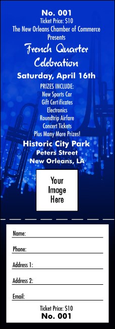 Jazz Concert Raffle Ticket Product Front