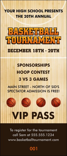 Basketball Court VIP Pass Product Front