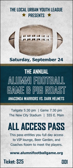 Football Blue VIP Pass Product Front