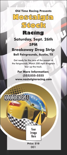 Stock Car Racing VIP Pass Product Front