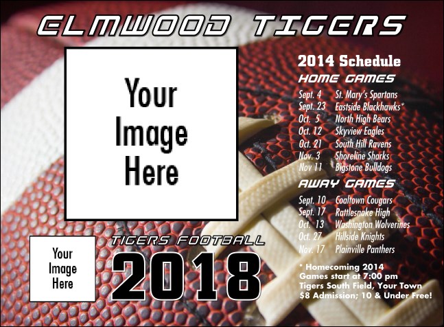 Football Schedule Invitation Product Front