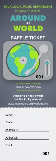 World Music Raffle Ticket Product Front