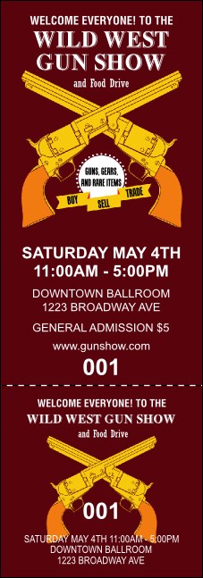 Gun Show Event Ticket Product Front