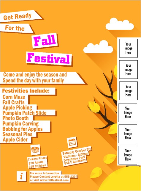 Fall Cut Paper Logo Flyer Product Front