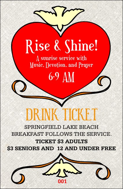 Big Heart Drink Ticket Product Front