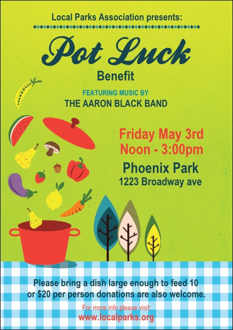 Potluck Benefit Club Flyer